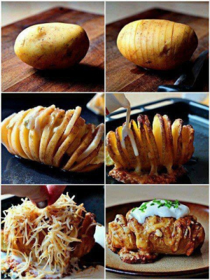 receta Patatas en abanico