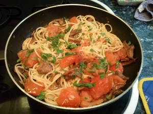 receta Espaguetis con níscalos