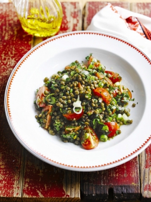 receta Taboulé de lentejas verdes de Jamie Oliver