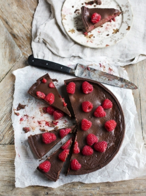 receta Tarta de chocolate y frambuesa de Jamie Oliver